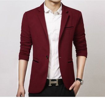 Men Slim Fit Fashion Cotton Blazer Suit Jacket Black June 2018 - 4 Men slim fit fashion cotton blazer Suit Jacket Black - 4