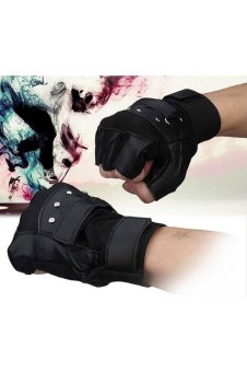 Men Soft Sheep Leather Driving Motorcycle Biker Fingerless Warm Gloves Black June 2018 - 2 Men Soft Sheep Leather Driving Motorcycle Biker Fingerless Warm Gloves Black - 2