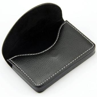 Men's Business Name Card Leather Wallet Holder With Magnetic Shut Black April 2018 - 2 Men's Business Name Card Leather Wallet Holder with Magnetic Shut Black - 2