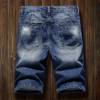 Men's Denim Hole Middle Pants Frayed Fifth Jeans Breeches Jeans Pirate Shorts For Men Hot Pants - Intl June 2018 - 2 Men's Denim Hole Middle Pants Frayed Fifth Jeans Breeches Jeans Pirate Shorts For Men Hot Pants - intl - 2