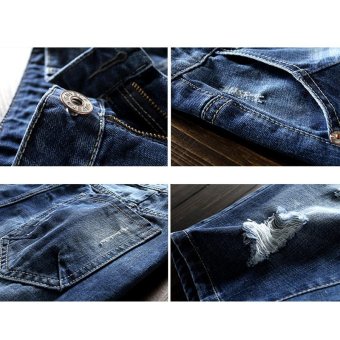 Men's Denim Hole Middle Pants Frayed Fifth Jeans Breeches Jeans Pirate Shorts For Men Hot Pants - Intl June 2018 - 5 Men's Denim Hole Middle Pants Frayed Fifth Jeans Breeches Jeans Pirate Shorts For Men Hot Pants - intl - 5