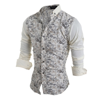 Men's Floral Print Long Sleeve Turn-down Collar POLO Shirt April 2018 - 3 Men's Floral Print Long Sleeve Turn-down Collar POLO Shirt - 3
