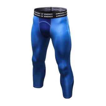 Men's Compression Fitness Pants 3/4 Sports Tights Leggings(Blue) -intl June 2018 - 2 Men's Compression Fitness Pants 3/4 Sports Tights Leggings(Blue) -intl - 2