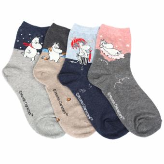 Moomin Story Crew Women's Socks 4 Pairs Made In Korea June 2018 - 3 Moomin Story Crew Women's Socks 4 pairs Made in Korea - 3