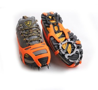 Mountaineering Hiking Crampons 18Teeth Outdoor Antislip Ice Shoe Spikes L Orange June 2018 - 4 Mountaineering Hiking Crampons 18Teeth Outdoor Antislip Ice Shoe Spikes L orange - 4