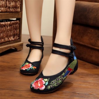 New Chinese Style Women Casual Shoes Flower Sandals Embroidered Flats Mary Janes -Intl June 2018 - 2 New Chinese Style Women Casual Shoes Flower Sandals Embroidered Flats Mary Janes -Intl - 2