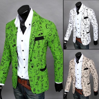 New Top Mens Floral Suits Printed Casual Jackets For Man Fashion Formal Blazers 1 Button Coat - Intl June 2018 - 3 New Top Mens Floral Suits Printed Casual Jackets for Man Fashion Formal Blazers 1 Button Coat - intl - 3