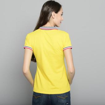 Newyork Army Ladies Stripes Collar Spandex Polo Shirt - Yellow June 2018 - 3 Newyork Army Ladies Stripes Collar Spandex Polo Shirt - Yellow - 3
