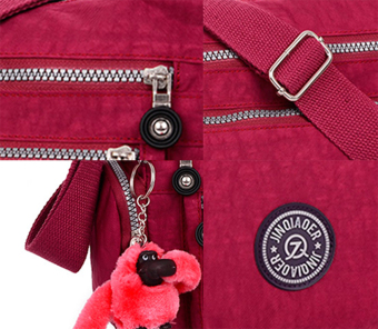 NiceEshop Waterproof Nylon Multi-pocket Women Messenger Bag (Burgundy) May 2018 - 5 niceEshop Waterproof Nylon Multi-pocket Women Messenger Bag (Burgundy) - 5