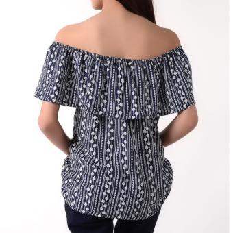 No Apologies Off Shoulder Blouse NLT04-1689 (Navy / White) April 2018 - 3 No Apologies Off Shoulder Blouse NLT04-1689 (Navy / White) - 3