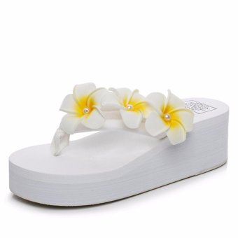 Ocean NEW Ladies Fashion Flip-flops Sandals Flower Beachshoes(White) - Intl June 2018 - 2 Ocean NEW Ladies fashion flip-flops sandals Flower beachshoes(White) - intl - 2