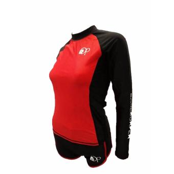 OP FB120 Women Red Long Sleeves Rash Guard Set Swimwear June 2018 - 2 OP FB120 women red long sleeves rash guard set swimwear - 2