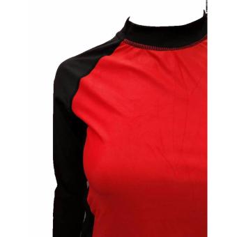 OP FB120 Women Red Long Sleeves Rash Guard Set Swimwear June 2018 - 4 OP FB120 women red long sleeves rash guard set swimwear - 4