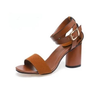 Outlet British High-heeled Sandals Women's Shoes Brown - Intl June 2018 - 4 Outlet British high-heeled sandals women's shoes Brown - intl - 4