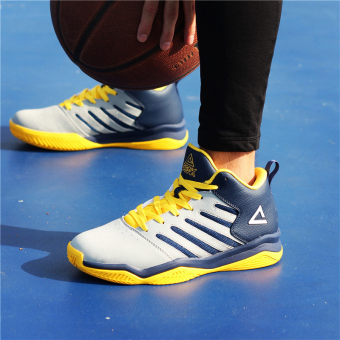 Peak da630061 men autumn and winter non-slip wear and boots basketball shoes (Stone gray)