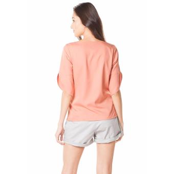 Plains And Prints Shaquille Quarter Sleeves Top - Peach June 2018 - 3 Plains and Prints Shaquille Quarter Sleeves Top - Peach - 3