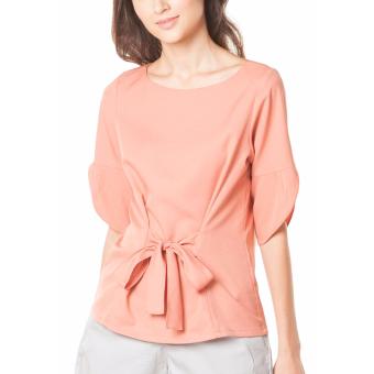 Plains And Prints Shaquille Quarter Sleeves Top - Peach June 2018 - 4 Plains and Prints Shaquille Quarter Sleeves Top - Peach - 4