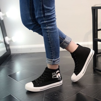 Popular High Sneakers Women Skateboarding Shoes Canvas Sneakers ForWomen Fashion Sports Shoes Walking Outdoor Shoes Ready Stock (Black ) - Intl April 2018 - 2 Popular High Sneakers Women Skateboarding Shoes Canvas Sneakers forWomen Fashion Sports Shoes Walking Outdoor Shoes Ready Stock (Black ) - intl - 2