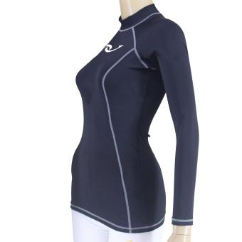 PROCARE MARINE #9371LG Dri-Quik Ladies Rash Guard High Neck UVProtection UPF30+ For Swimming Diving Snorkeling (Black/Lt.GrayFlatlock Seam) June 2018 - 2 PROCARE MARINE #9371LG Dri-Quik Ladies Rash Guard High Neck UVProtection UPF30+ for Swimming Diving Snorkeling (Black/Lt.GrayFlatlock Seam) - 2