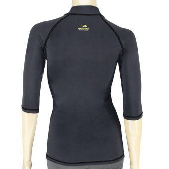 PROCARE MARINE #9372BY Ladies Rash Guard High Neck Quarter Sleeves,UV Skin Protection UPF30+ For Swimming Diving Snorkeling(Black/Black Flatlock Seam) April 2018 - 3 PROCARE MARINE #9372BY Ladies Rash Guard High Neck Quarter Sleeves,UV Skin Protection UPF30+ for Swimming Diving Snorkeling(Black/Black Flatlock Seam) - 3
