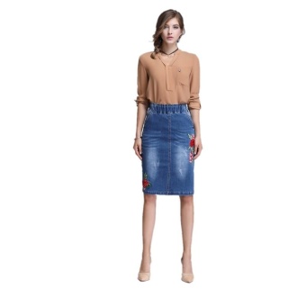 Ready Stock Women High Elastic Waist Embroidery Skiny A Line Mini Denim Skirts Plus Size S-4xL - Intl June 2018 - 5 Ready Stock Women High Elastic Waist Embroidery Skiny A Line Mini Denim Skirts Plus Size S-4xL - intl - 5