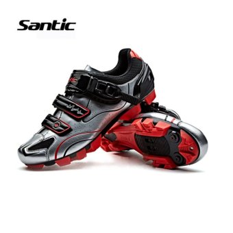Santic Men MTB Cycling Shoes Auto-lock Bicycle Shoes Mountain Bike For Shimano SPD Eggbeater System Shoes 3 Colors,Silver Red - Intl June 2018 - 2 Santic Men MTB Cycling Shoes Auto-lock Bicycle Shoes Mountain Bike For Shimano SPD Eggbeater System Shoes 3 Colors,Silver Red - intl - 2