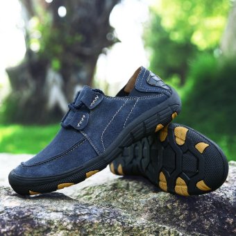 Seanut Men Genuine Leather Sport Shoes Outdoor Hiking Shoes(Blue) - Intl June 2018 - 4 Seanut Men Genuine Leather Sport Shoes Outdoor Hiking Shoes(Blue) - intl - 4