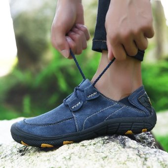 Seanut Men Genuine Leather Sport Shoes Outdoor Hiking Shoes(Blue) - Intl June 2018 - 5 Seanut Men Genuine Leather Sport Shoes Outdoor Hiking Shoes(Blue) - intl - 5
