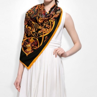 Silk Square Head Scarves Women's Fashion Print Shawl Scarf - Intl June 2018 - 2 Silk Square Head Scarves Women's Fashion Print Shawl Scarf - intl - 2