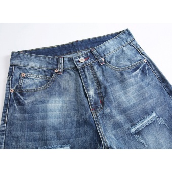 Size 28-38 NEW Denim Ripped Jeans For Men Skinny Distressed Slim Designer Biker Hip Hop Hole Jeans Male Straight- Light Blue - Intl June 2018 - 4 Size 28-38 NEW denim ripped jeans for men skinny Distressed slim designer biker hip hop hole jeans male Straight- Light Blue - intl - 4