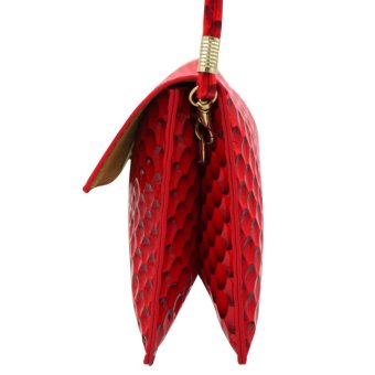 Sling Bag Ladies Decorative Leather Clip Lock (Red) June 2018 - 3 Sling Bag Ladies Decorative Leather Clip Lock (Red) - 3