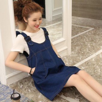 Small Wow Maternity Fashion Round Solid Color Cotton Above Knee Two-piece Dress Blue - Intl June 2018 - 3 Small Wow Maternity Fashion Round Solid Color Cotton Above Knee two-piece Dress Blue - intl - 3