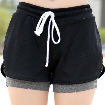Sports Fitness Wear 2Pcs Suit Women Slim Quick Dry Running T-shirtShort Sleeved Shirt Two In One Shorts Yoga Clothes Set Grey Wthblcak - Intl June 2018 - 5 Sports fitness wear 2Pcs suit Women slim Quick dry Running T-shirtShort sleeved shirt Two in one shorts Yoga clothes set Grey wthblcak - intl - 5