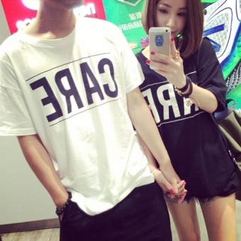 Summer Fashion New Simple Loose All-Match Leisure Couples Dress Black Color T-shirt Short Sleeved - Intl July 2018 - 2 Summer Fashion New Simple Loose All-Match Leisure Couples Dress Black Color T-shirt Short Sleeved - Intl - 2