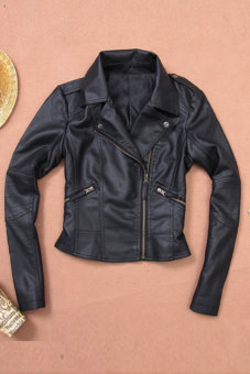Sunweb Women Motorcycle Leather Jackets Short Outerwear Coat Black April 2018 - 5 Sunweb Women Motorcycle Leather Jackets Short Outerwear Coat Black - 5