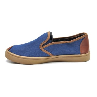 Tanggo Ash High Quality Denim Men's Slip-On Casual Shoes(blue/brown) June 2018 - 2 Tanggo Ash High Quality Denim Men's Slip-On Casual Shoes(blue/brown) - 2