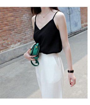 Tank Top Women New Summer Sleeveless Shirt V-neck Cami Loose CasualFemale Tops Vest Ladies Clothing(Black) - Intl May 2018 - 2 Tank Top Women New Summer Sleeveless Shirt V-neck Cami Loose CasualFemale Tops Vest Ladies Clothing(Black) - intl - 2