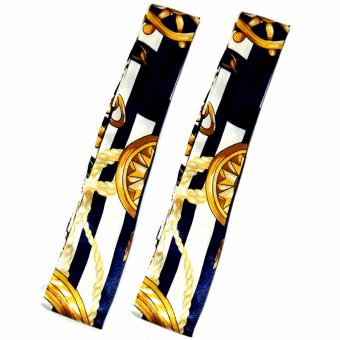 Twilly Silk Scarf And Wraps Bag Accessory Goldchain Print Design(Goldblue) July 2018 - 2 Twilly Silk Scarf And Wraps Bag Accessory Goldchain Print Design(Goldblue) - 2