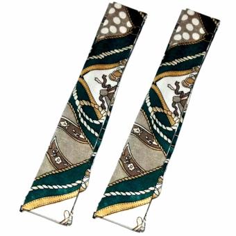 Twilly Silk Scarf And Wraps Bag Accessory Whitechain Print Design(Emerald) June 2018 - 2 Twilly Silk Scarf And Wraps Bag Accessory Whitechain Print Design(Emerald) - 2