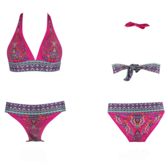 Venus Queen Women's Female Floral Print Vintage Push-Up Bra Plus Size High Waist Summer Set Swimsuit Swimwear Bikini Beachwear - Intl June 2018 - 2 Venus queen Women's Female Floral Print Vintage Push-Up Bra Plus Size High Waist Summer Set Swimsuit Swimwear Bikini Beachwear - Intl - 2