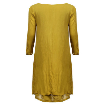 Vestidos 2016 Women Autumn Dress Fashion Plus Size Elegant Loose Full Sleeve V Neck Dress Casual Solid Cotton Linen Boho Long Maxi Dress Yellow June 2018 - 4 Vestidos 2016 Women Autumn Dress Fashion Plus Size Elegant Loose Full Sleeve V Neck Dress Casual Solid Cotton Linen Boho Long Maxi Dress Yellow - 4