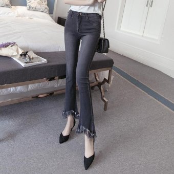 Vintage Skinny Flared Jeans For Women High Waist Bell Bottom JeansDenim Pants -Black - Intl June 2018 - 4 Vintage Skinny Flared Jeans For Women High Waist Bell Bottom JeansDenim Pants -Black - Intl - 4