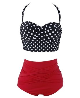 Vintage Style Retro Polka Dot High Waist Sexy Bikini Swimsuit (Intl) June 2018 - 2 Vintage Style Retro Polka Dot High Waist Sexy Bikini Swimsuit (Intl) - 2
