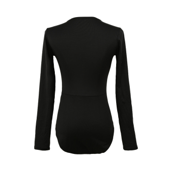 Women Bodysuit Plunge Neckline Lace Up Playsuit Leotard Jumpsuit Overalls - Intl June 2018 - 4 Women Bodysuit Plunge Neckline Lace Up Playsuit Leotard Jumpsuit Overalls - intl - 4