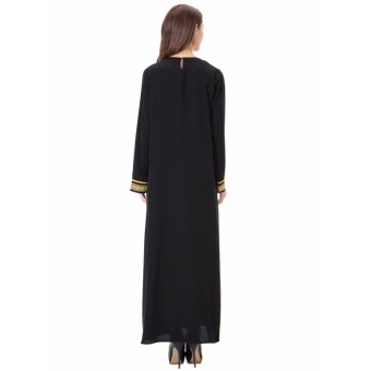 Women Ethnic Pure Color Muslim Islamic Long Sleeve Maxi Dress Arab Jilbab Abaya Cloth(Gold) - Intl June 2018 - 5 Women Ethnic Pure Color Muslim Islamic Long Sleeve Maxi Dress Arab Jilbab Abaya Cloth(Gold) - intl - 5