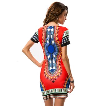 Women Ethnic Style Tribal Printed Beach Floral Tunic Dress (Red) -intl April 2018 - 3 Women Ethnic Style Tribal Printed Beach Floral Tunic Dress (Red) -intl - 3
