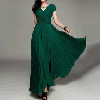 Women Long Formal Evening Prom Party Bridesmaid Chiffon Ball Gown Cocktail Dress - Intl Color Dark Green June 2018 - 2 Women Long Formal Evening Prom Party Bridesmaid Chiffon Ball Gown Cocktail Dress - intl Color Dark Green - 2