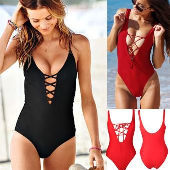 Women One-Piece Backless Bikini Bandage Monokini Swimsuit (Floral)- Intl June 2018 - 2 Women One-Piece Backless Bikini Bandage Monokini Swimsuit (Floral)- intl - 2