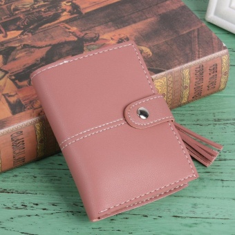 Women PU Leather Button Tassel Short Wallet Card Coin Holder Clutch Purse(Red) - Intl June 2018 - 3 Women PU Leather Button Tassel Short Wallet Card Coin Holder Clutch Purse(Red) - intl - 3
