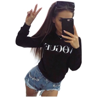 Women 's Sweater Letters Printed Round Neck Long - Sleeved SweaterWomen Tops-Black - Intl June 2018 - 5 Women 's Sweater Letters Printed Round Neck Long - Sleeved SweaterWomen Tops-Black - intl - 5